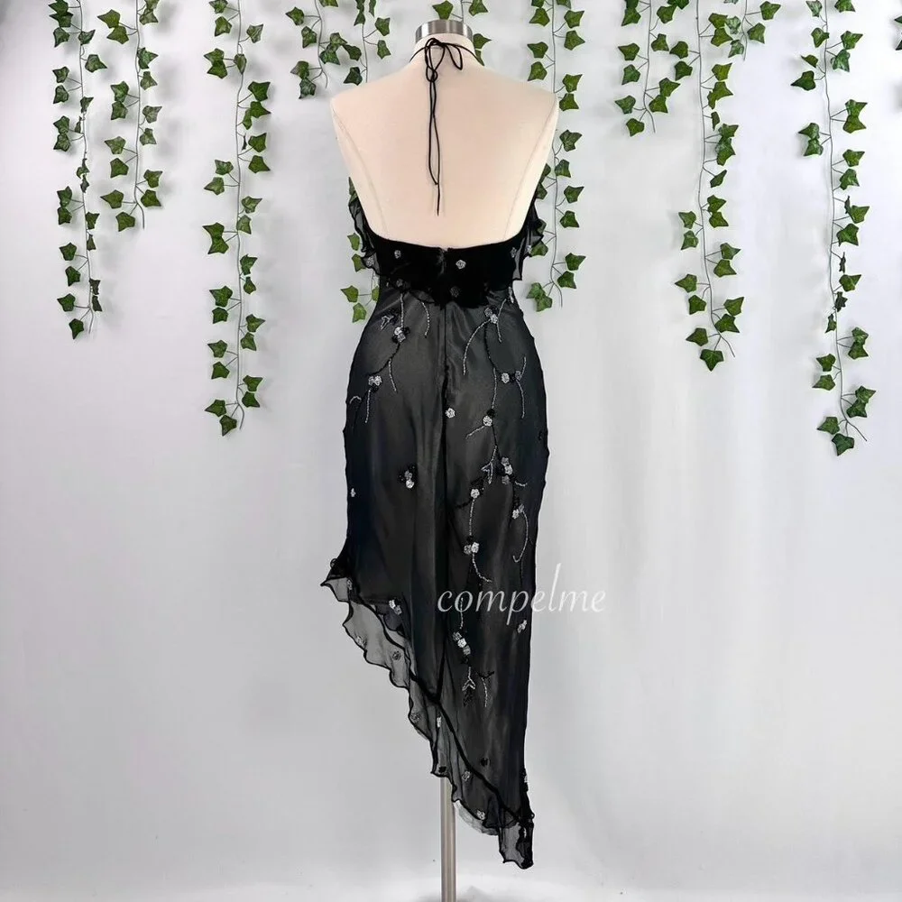 Vintage Beaded 100% Silk Dress - Picture 3 of 6